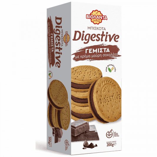 Βιολάντα Digestive Μπισκότα Γεμιστά Μαύρη Σοκολάτα 200gr