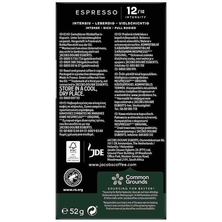 JACOBS Ristretto Kάψουλες Συμβατές Με Μηχανές Nespresso* 10τεμ
