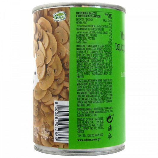 Εδέμ Μανιτάρια Τεμαχισμένα 400gr