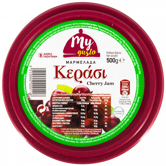 My Gusto Μαρμελάδα Κεράσι Πλαστικό Δοχείο 500gr