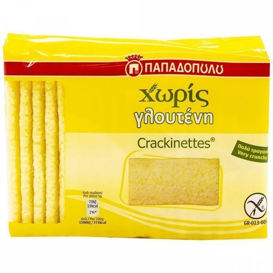Παπαδοπούλου Crackinettes Χωρίς Γλουτένη 100gr