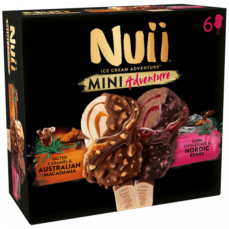 Nuii Παγωτό Mini Salted Caramel & Nordic Berry 6x55ml 253gr