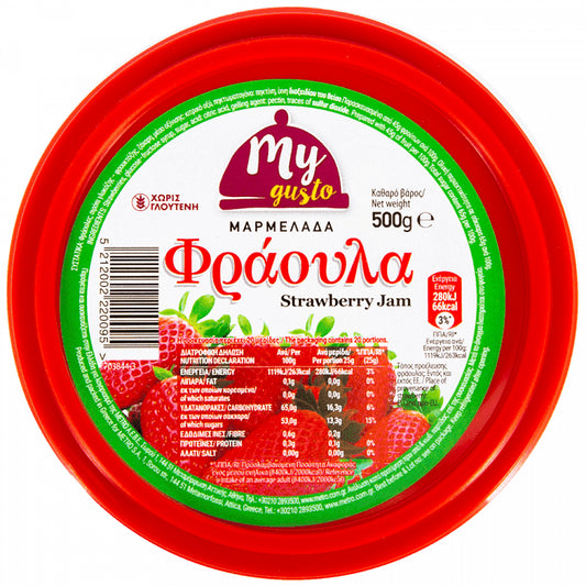 My Gusto Μαρμελάδα Φράουλα Πλαστικό Δοχείο 500gr