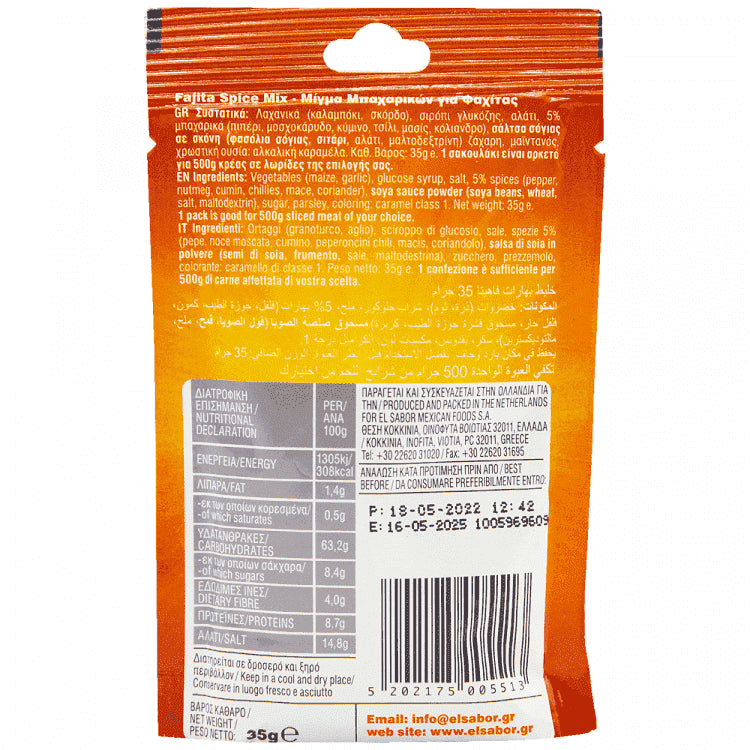 El Sabor Μείγμα Για Φαχίτα 35gr