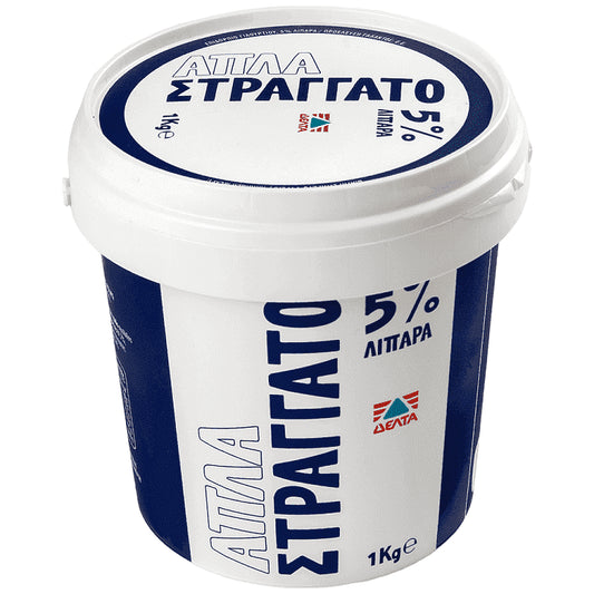 Δέλτα Απλά Στραγγάτο Επιδόρπιο Γιαούρτι 5% Λιπαρά 1kg