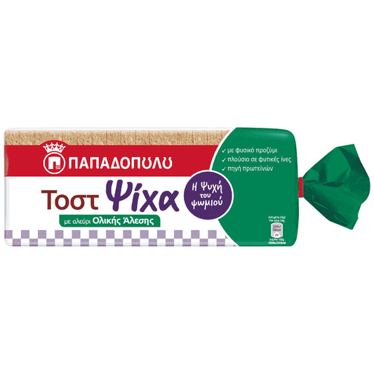 Παπαδοπούλου Τόστ Ψίχα Ολικής Άλεσης 450gr