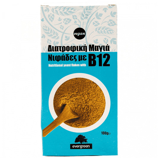 Evergreen Organics Διατροφική Μαγιά Σε Νιφάδες +Β12 100gr