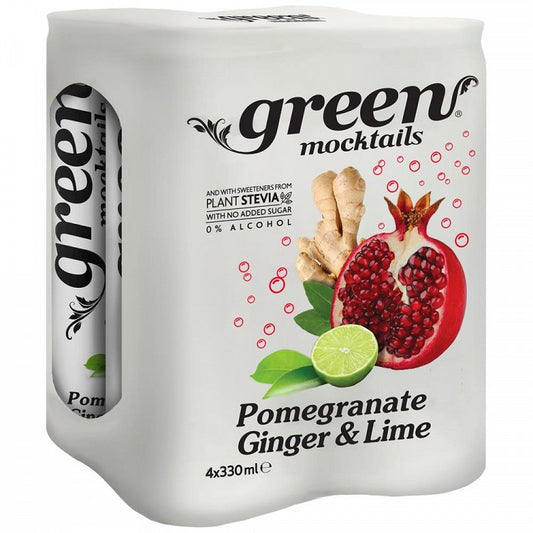 Green Mocktails Ρόδι & Τζίντζερ & Λαιμ 4x330ml