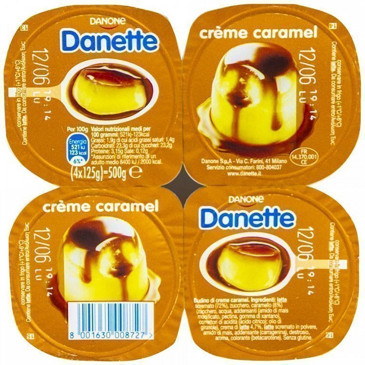 Danette Κρέμα Καραμελέ 4x125gr