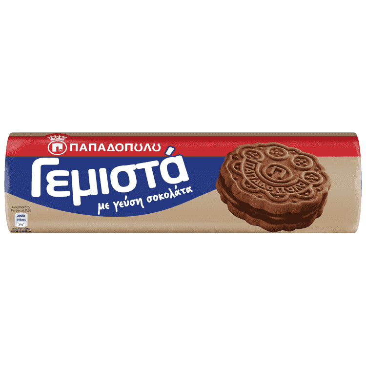 Παπαδοπούλου Μπισκότα Γεμιστά Με Γεύση Σοκολάτα 200gr
