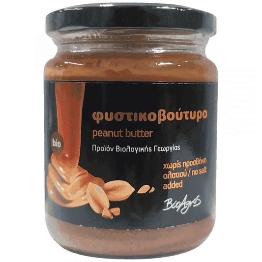 Βιοαγρός Φυστικοβούτυρο Bio Ολικής Χωρίς Αλάτι 250gr