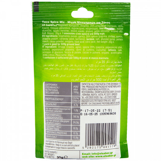 El Sabor Μείγμα Για Taco 35gr