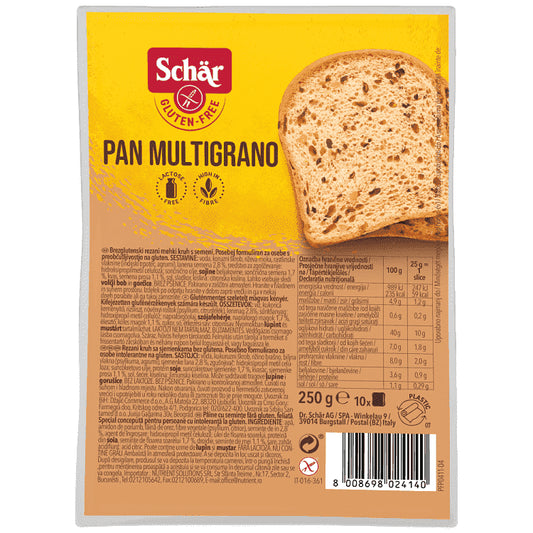 Schar Ψωμί Pan Multigrano Φέτες Χωρίς Γλουτένη 250gr